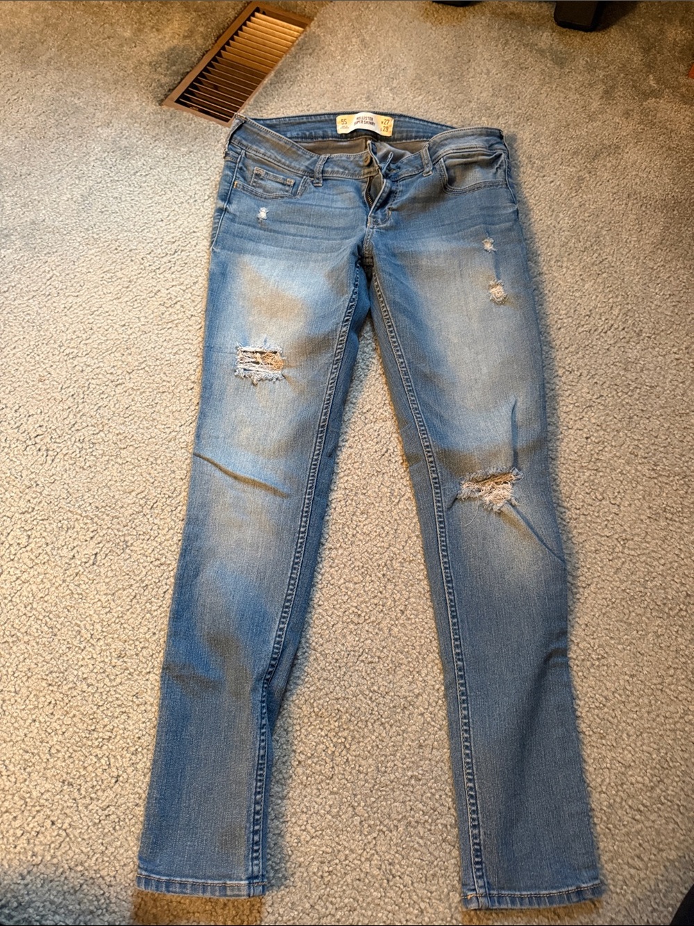 Hollister Light Blue Ripped Skinny Jeans